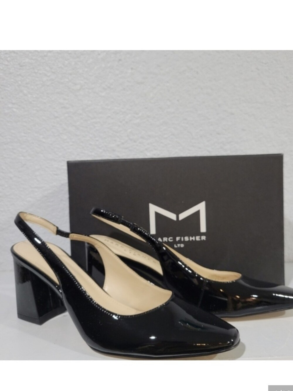 Marc Fisher Valinda Slingback Heels Size 7.5 Black  New
